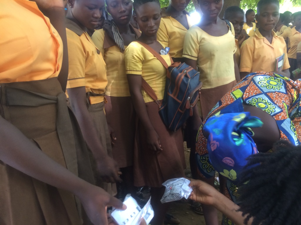 578 girls were given reusable sanitary pads